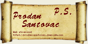 Prodan Santovac vizit kartica